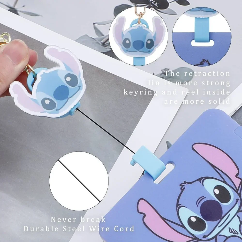 NIP Stitch and Lilo ID Badge Holder Retractable Reel Clip with Alligator Clip